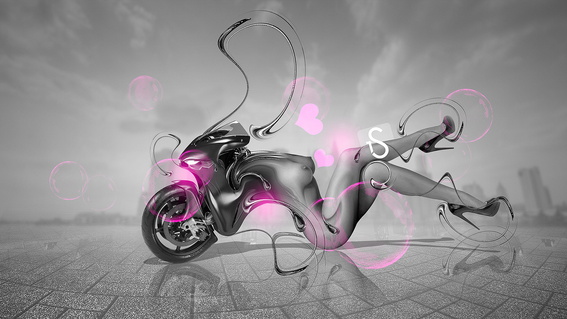 Moto-NCR-M16-Fantasy-Erotic-Girl-2013-Pink-Neon-HD-Wallpapers-by-Tony-Kokhan-www.el-tony.com_